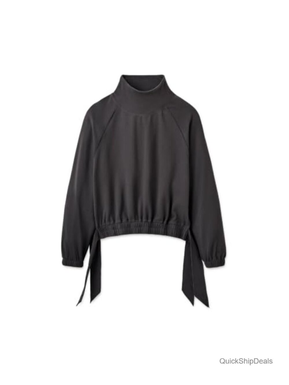 Funnel Neck Long Sleeve Sweater Pullover Cotton Blend Seren Top